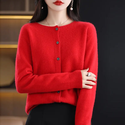 Rhea | Cárdigan ligero de merino para mujer | Clásico para el día a día