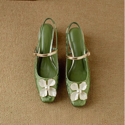 Zapatos de tacón tipo slingback de inspiración genuina