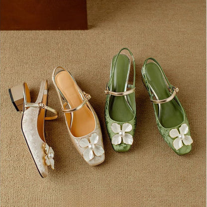 Zapatos de tacón tipo slingback de inspiración genuina