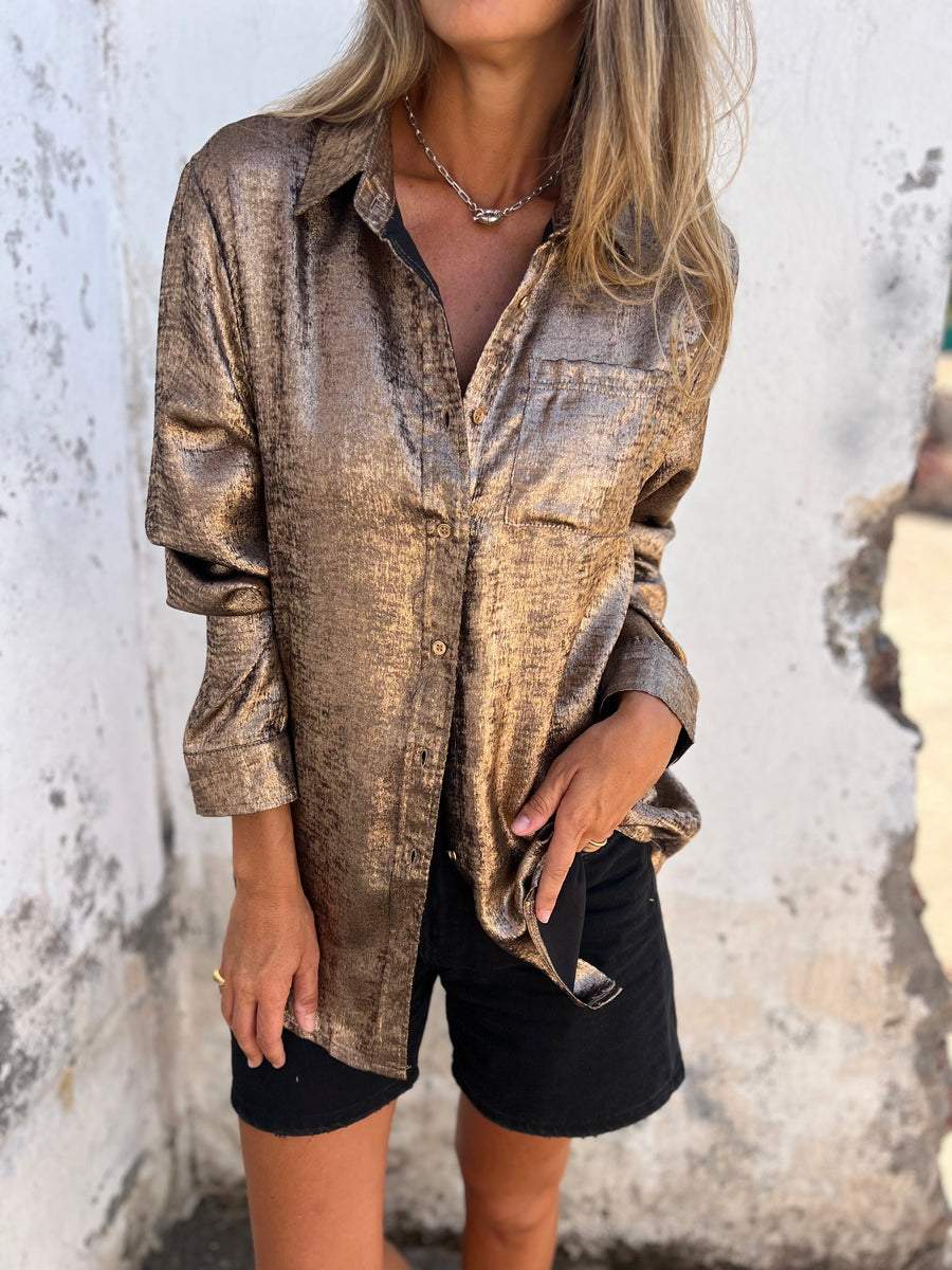Camisa elegante con brillo Zella™