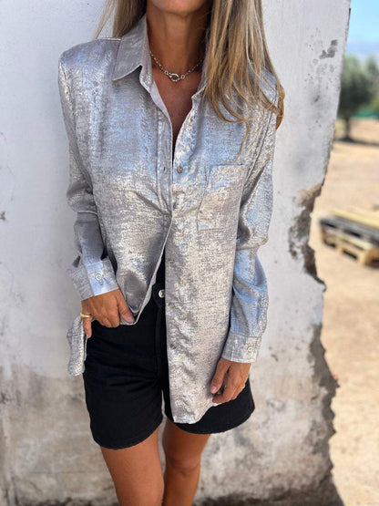 Camisa elegante con brillo Zella™