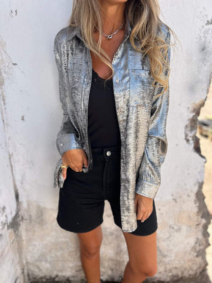 Camisa elegante con brillo Zella™
