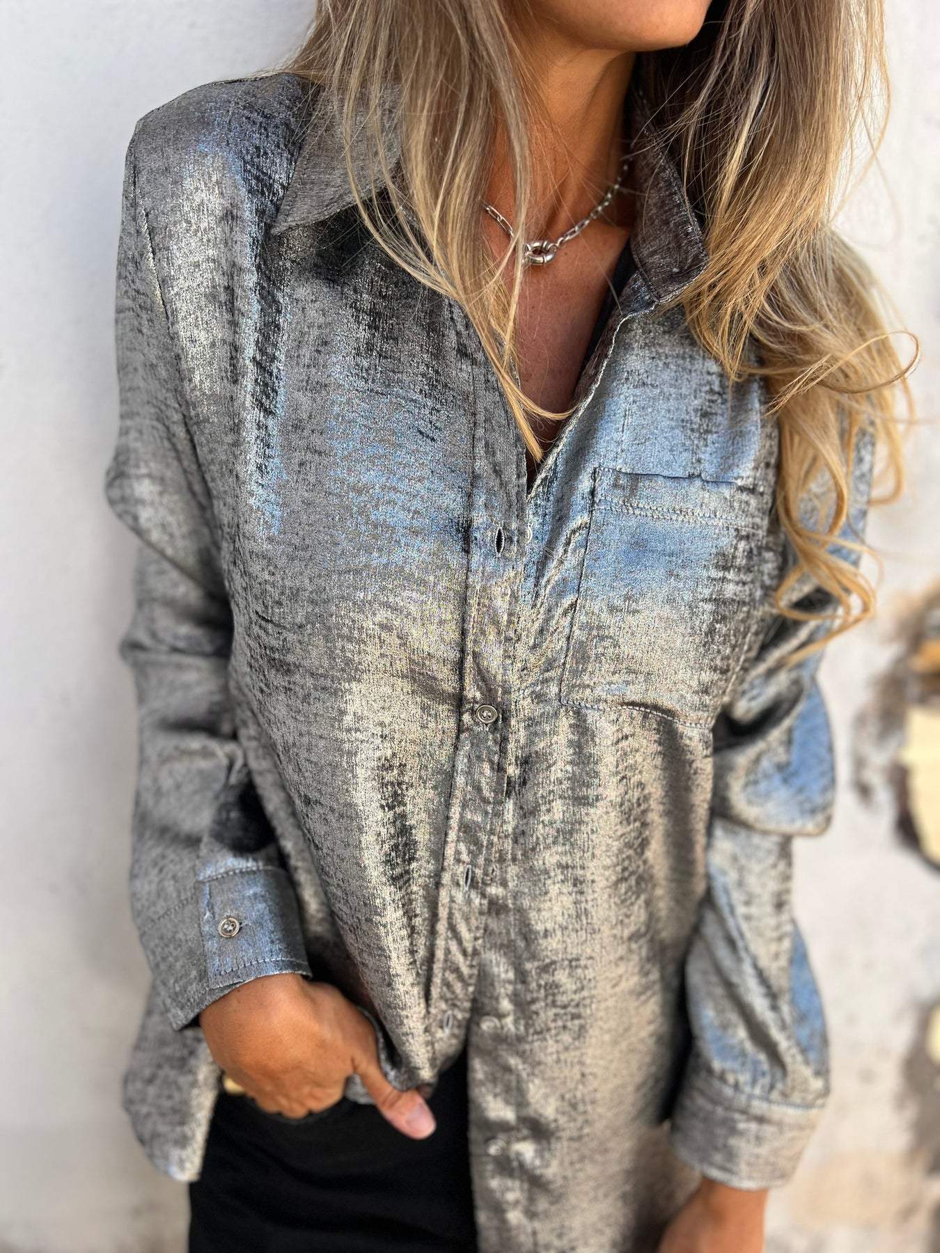 Camisa elegante con brillo Zella™