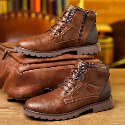 Jethro | Botines de cuero resistente con cordones