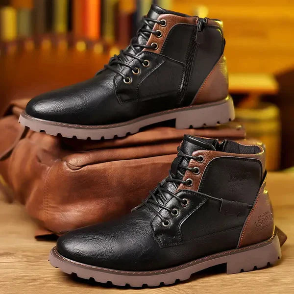 Jethro | Botines de cuero resistente con cordones