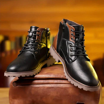 Jethro | Botines de cuero resistente con cordones
