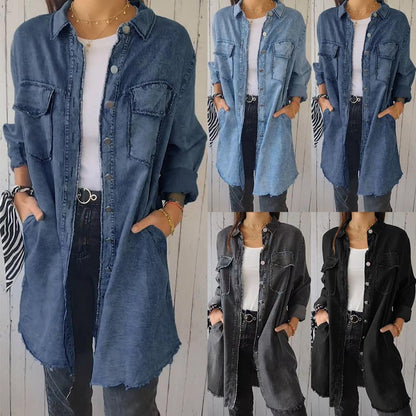 Deandra™ - Camisa de mezclilla oversize