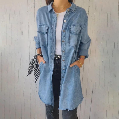 Deandra™ - Camisa de mezclilla oversize