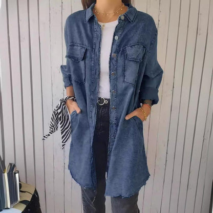 Deandra™ - Camisa de mezclilla oversize