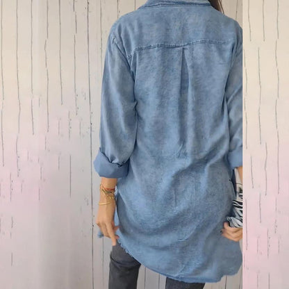 Deandra™ - Camisa de mezclilla oversize