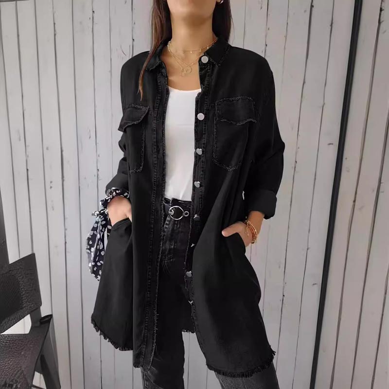 Deandra™ - Camisa de mezclilla oversize