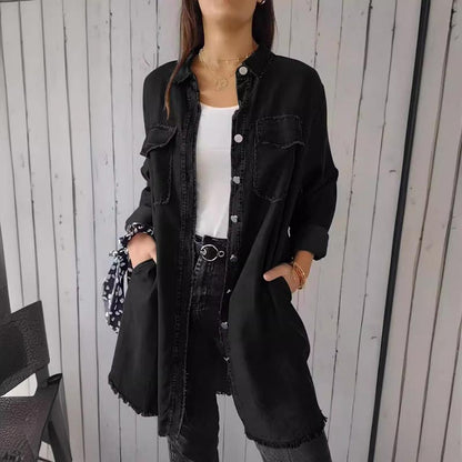Deandra™ - Camisa de mezclilla oversize