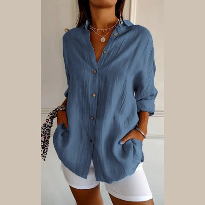 Ella - Blusa de Encaje Arrugado