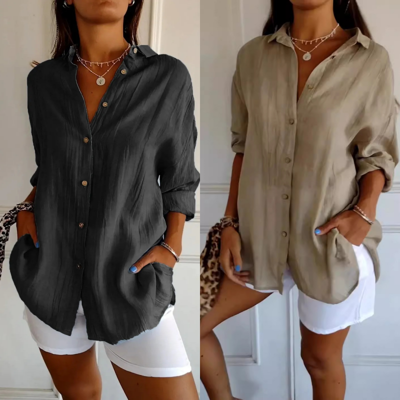 Ella - Blusa de Encaje Arrugado