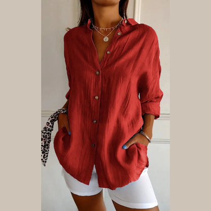 Ella - Blusa de Encaje Arrugado