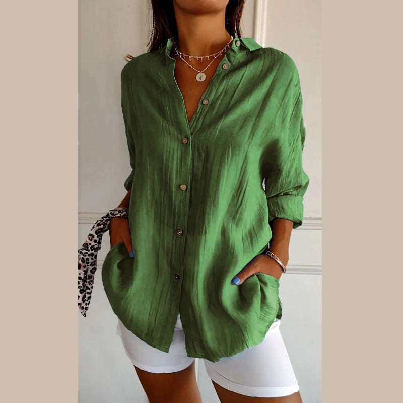 Ella - Blusa de Encaje Arrugado