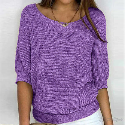 Natalie - Suéter de cuello redondo acogedor
