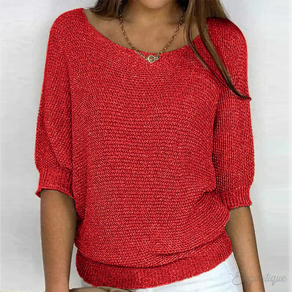 Natalie - Suéter de cuello redondo acogedor