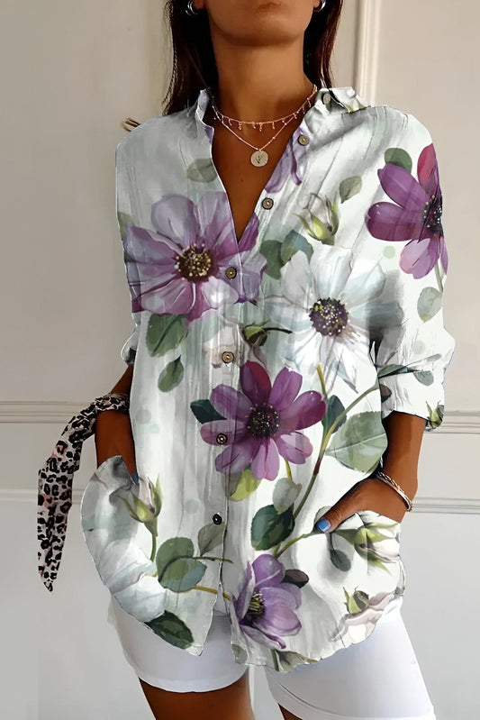 Blusa Floral Lavanda Bloom