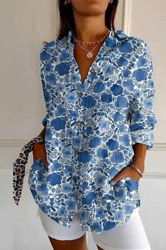 Indigo Bloom – Blusa floral